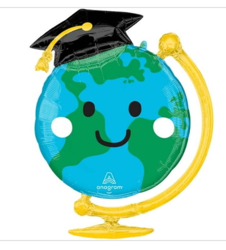 Graduation Fun Globe Supershape Balloon, 29 Inches