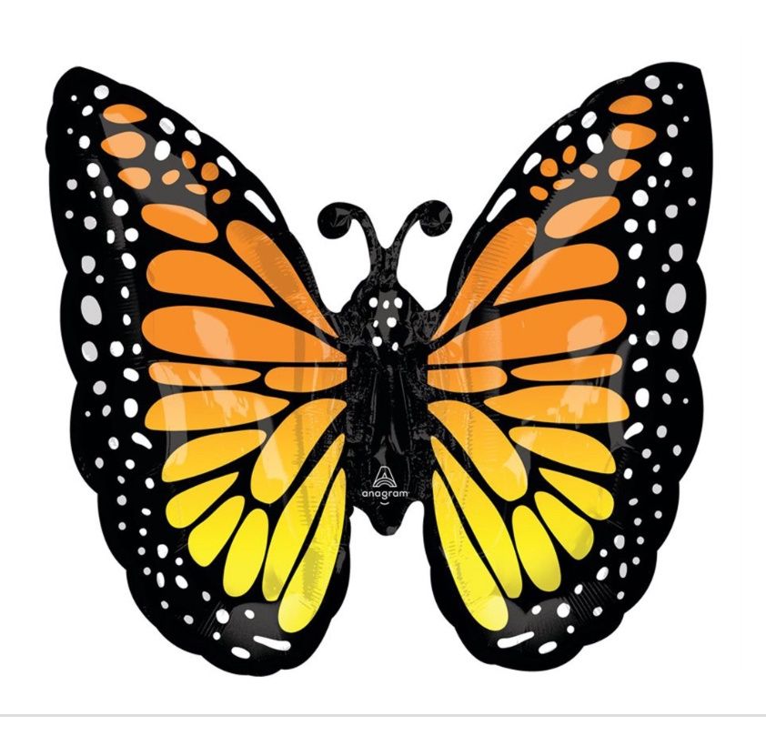 Monarch Butterfly Glow Supershape Foil Balloon, 25 Inches