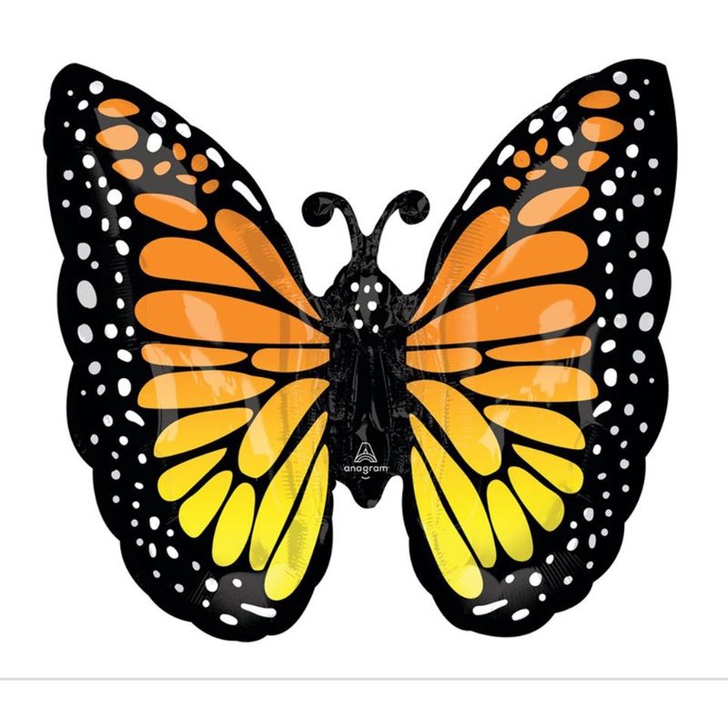 Monarch Butterfly Glow Supershape Foil Balloon, 25 Inches