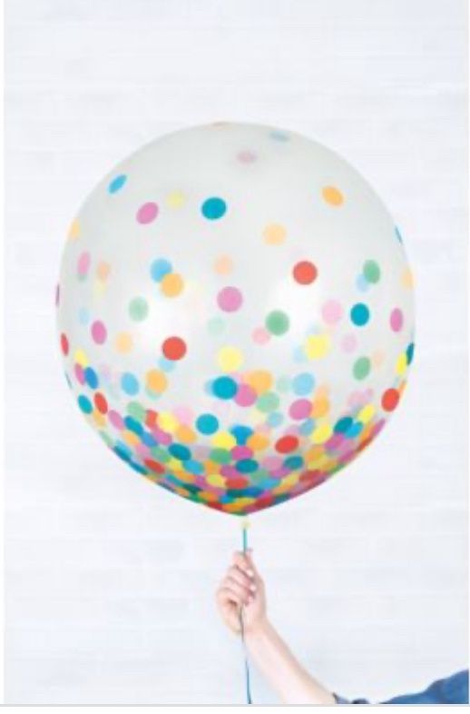 Round Multi-Color 24 in. Confetti Balloons ( 2- Pack)