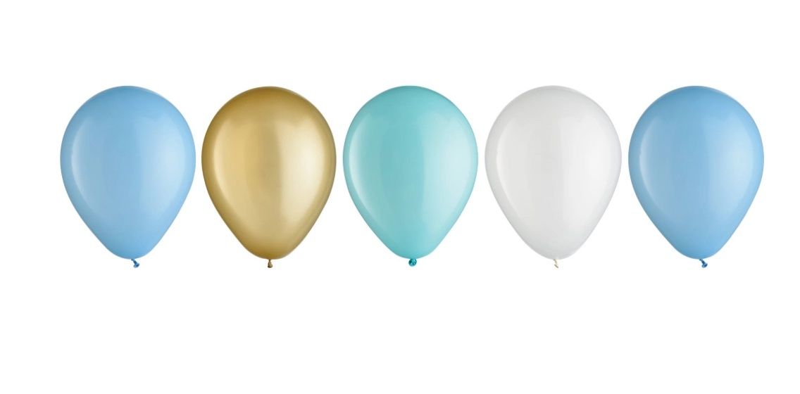 Latex Balloon Assortment - Pastel Blue 15 Pcs 11”