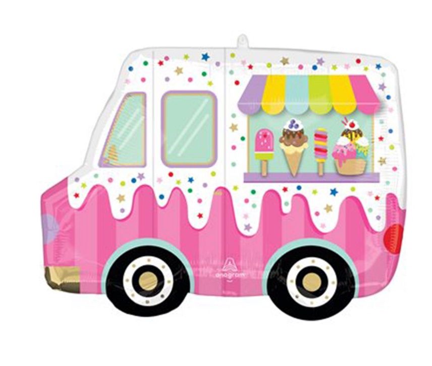 Ice Cream Truck Supershape Foil Balloon, 26 Inches
