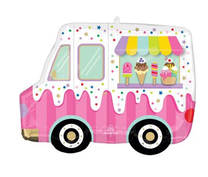 Ice Cream Truck Supershape Foil Balloon, 26 Inches