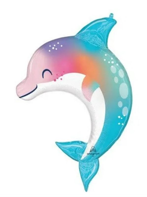 Under the Sea Dolphin 33 Inch Foil Mylar Balloon