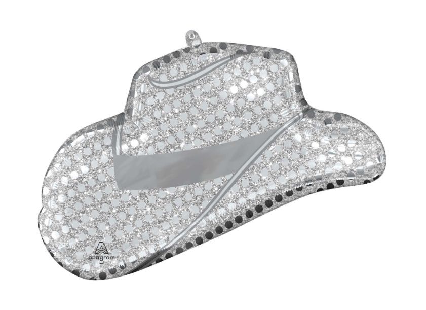 Disco Western Hat Supershape Foil Balloon, 26 Inches