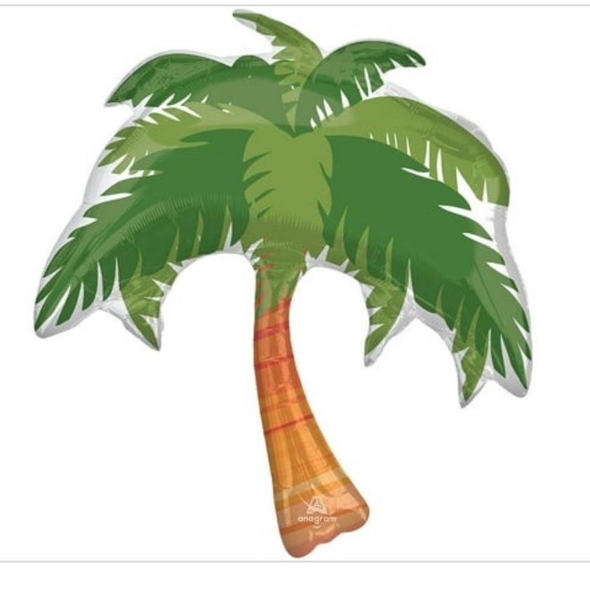 33 Inch Beach Life Palm Tree Foil Mylar Balloon