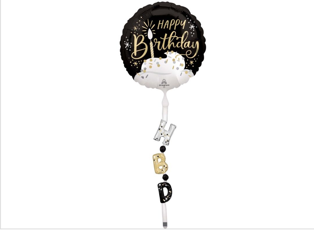Satin Happy Birthday Air Walker Balloon, 24 X 69 Inches, 1 Count