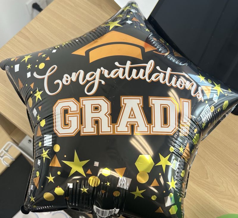 Congratulations Grad Black And Gold Star Balloon