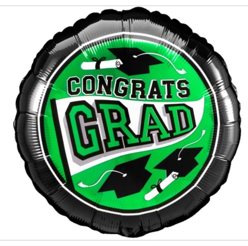 Green Congrats Grad School Colors 18”