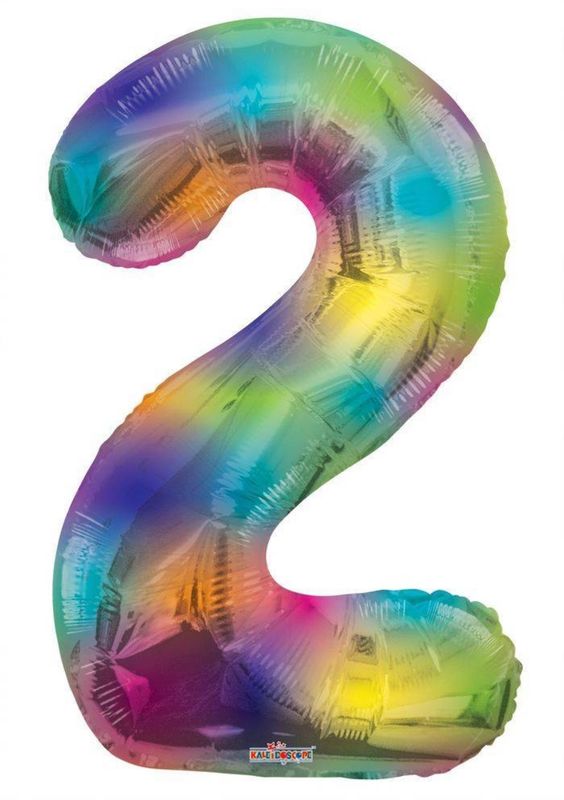 Number 2 Rainbow 34″ Balloon