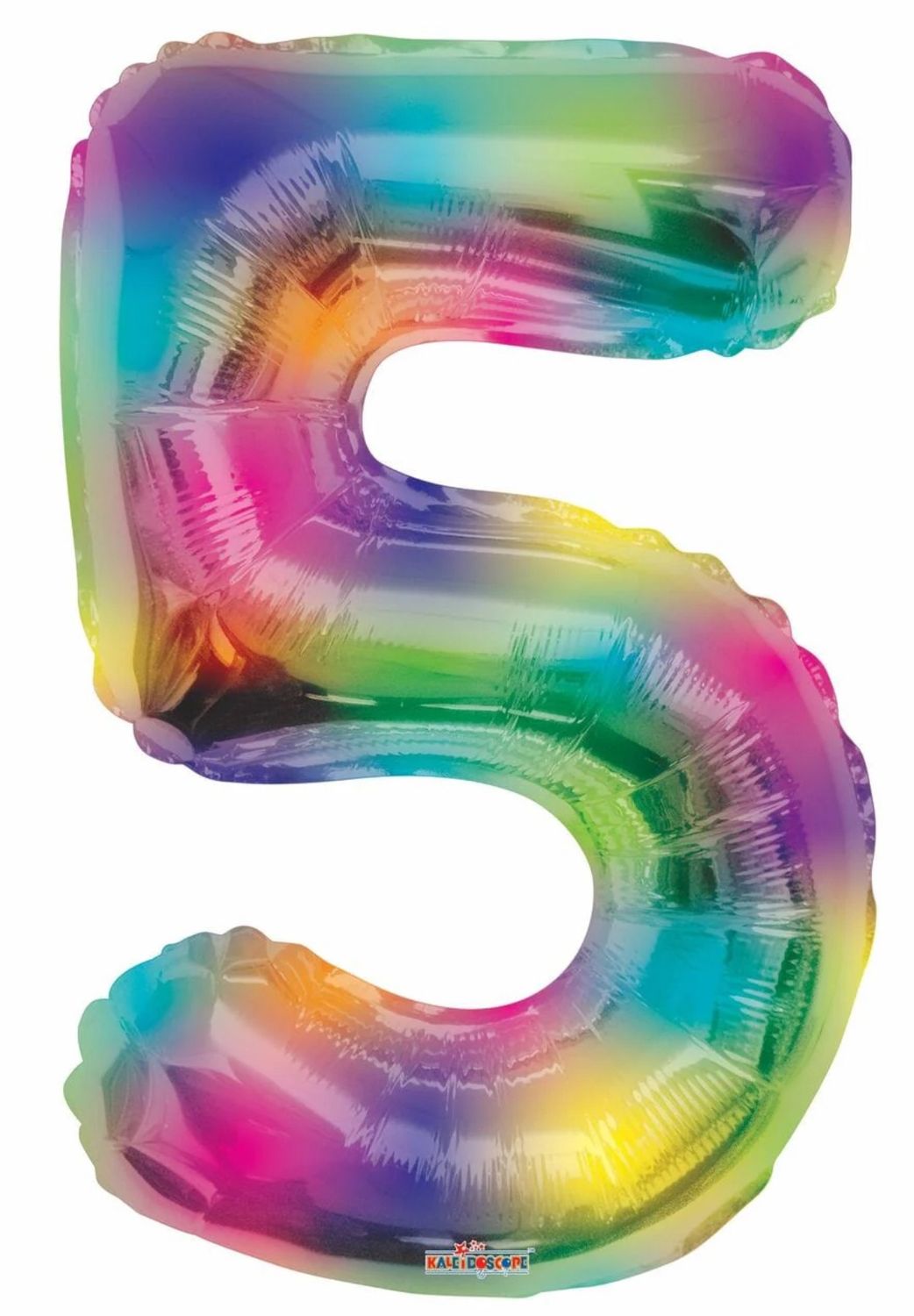 Number 5 Rainbow 34″ Balloon