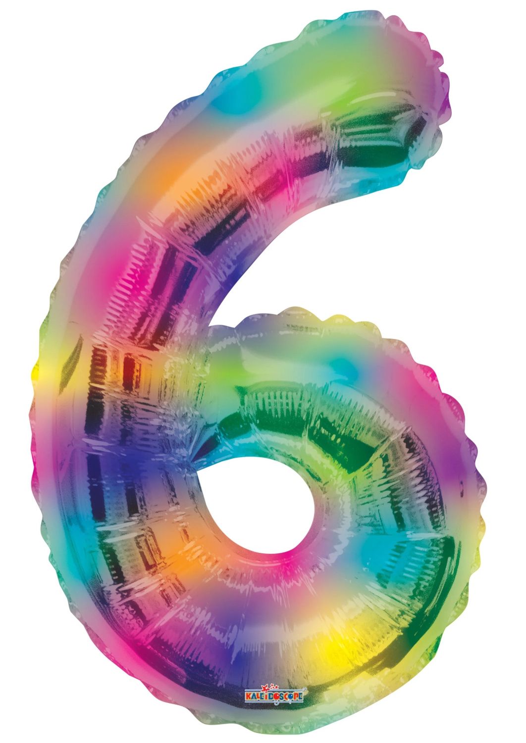 Number 6 Rainbow 34″ Balloon