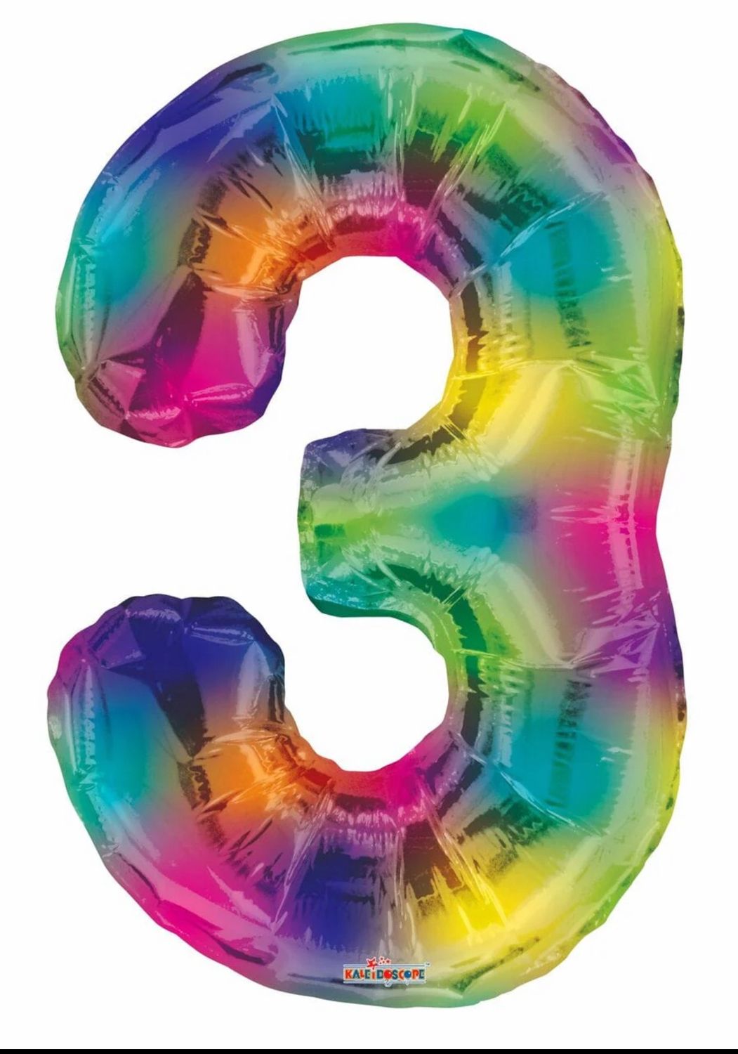 Number 3 Rainbow 34″ Balloon