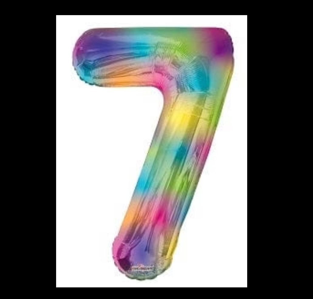 Number 7 Rainbow 34″ Balloon