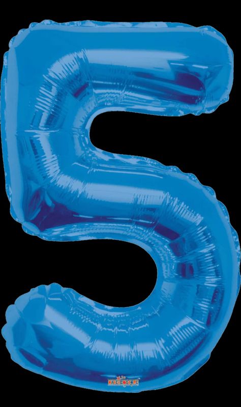 34 Inch Number 5 Blue Foil Mylar Balloon