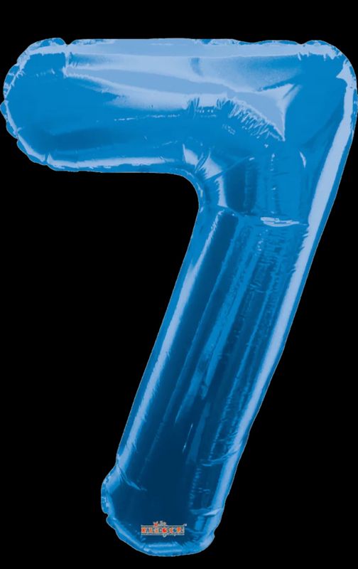 34 Inch Number 7 Blue Foil Mylar Balloon