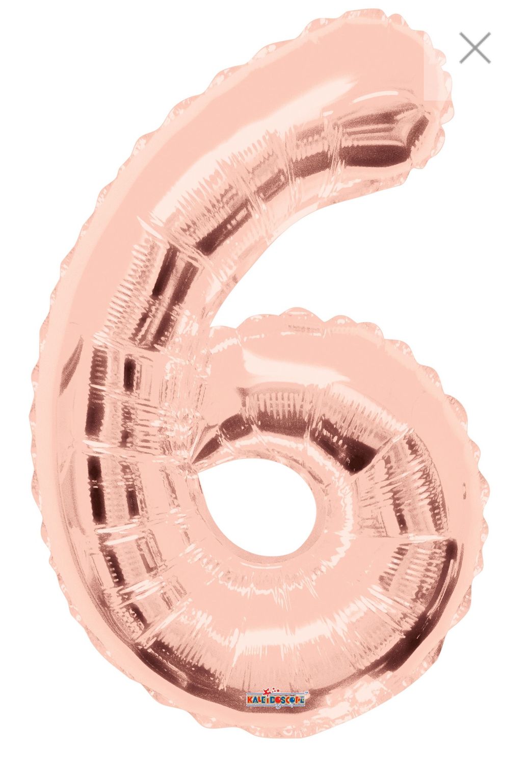 34 in. Number 6 Balloon, Rose Gold