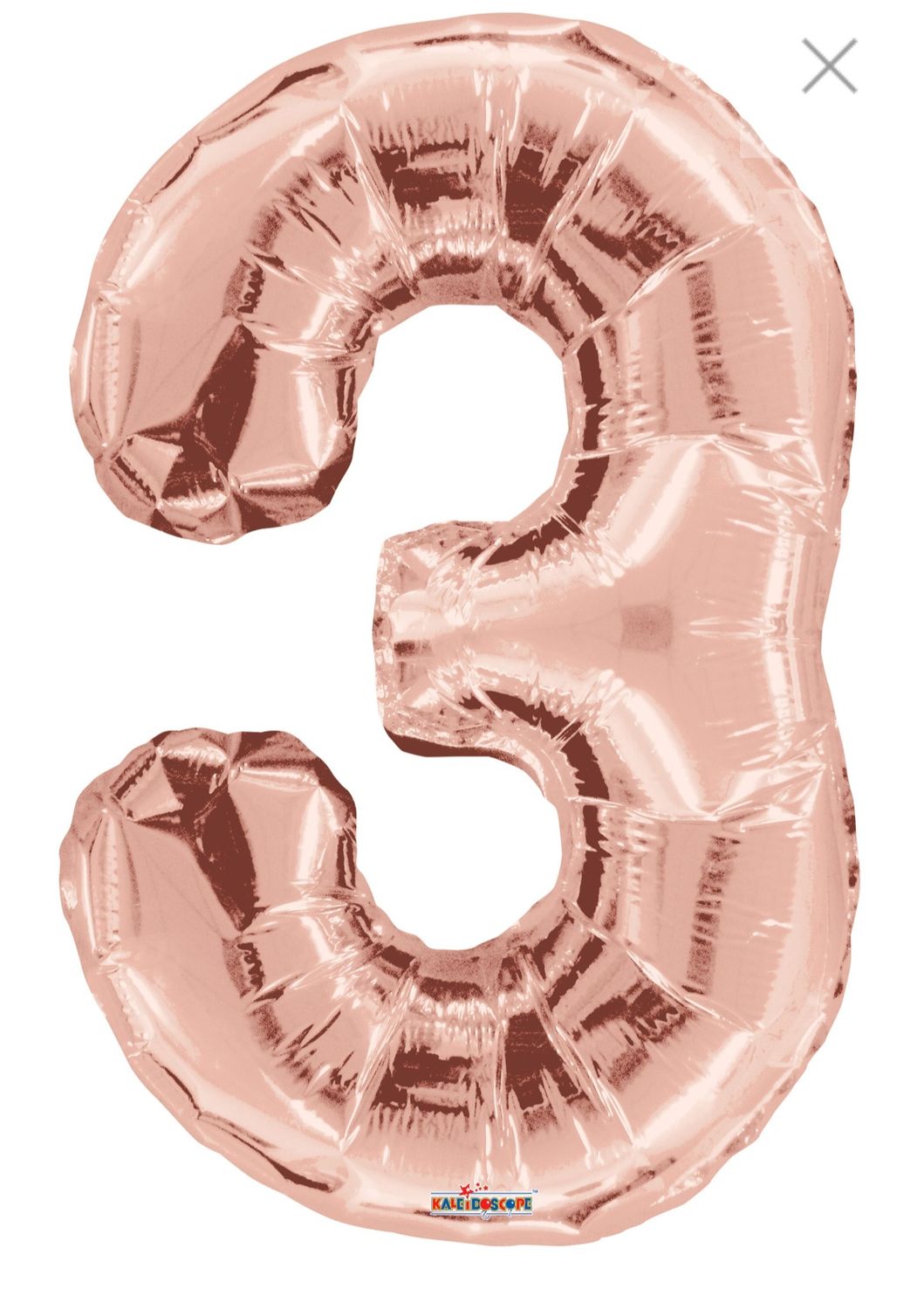 34 in. Number 3 Balloon, Rose Gold