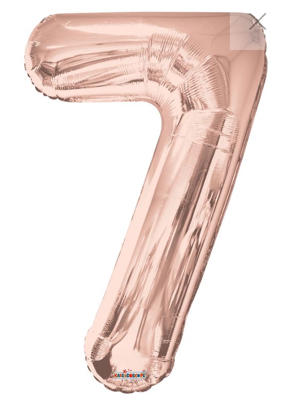 34 in. Number 7 Balloon, Rose Gold
