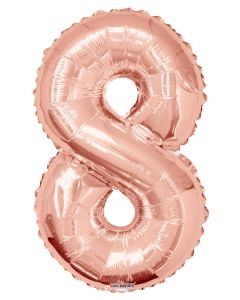 34 in. Number 8 Balloon, Rose Gold