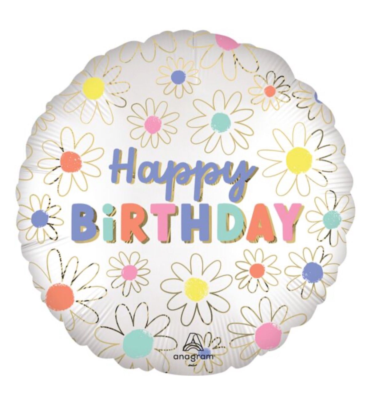 18&quot; Satin Daisies Happy Birthday