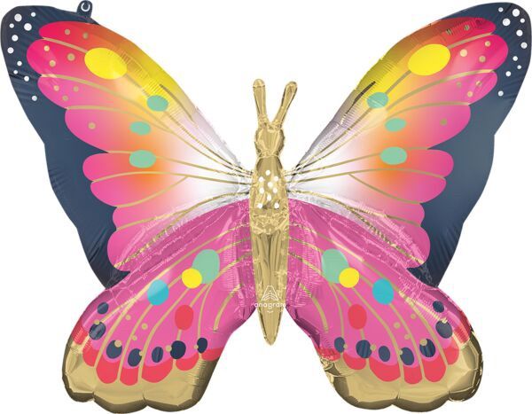 30&quot; Vibrant Pink Satin Butterfly Flutters