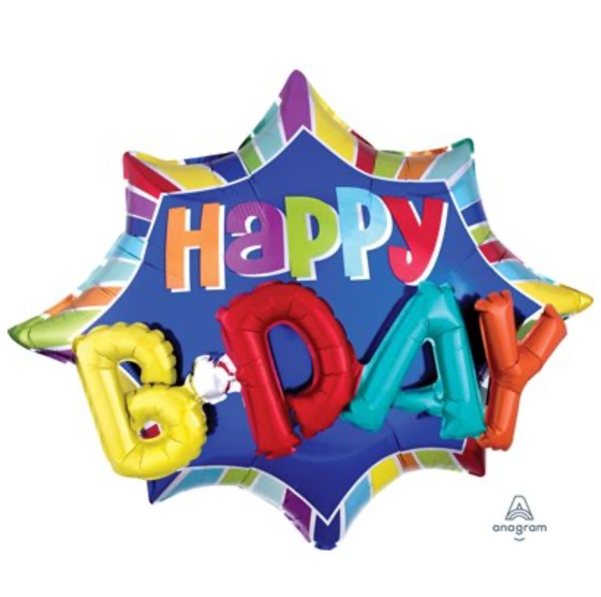 Happy Birthday 3-D Star Burst Foil Balloon