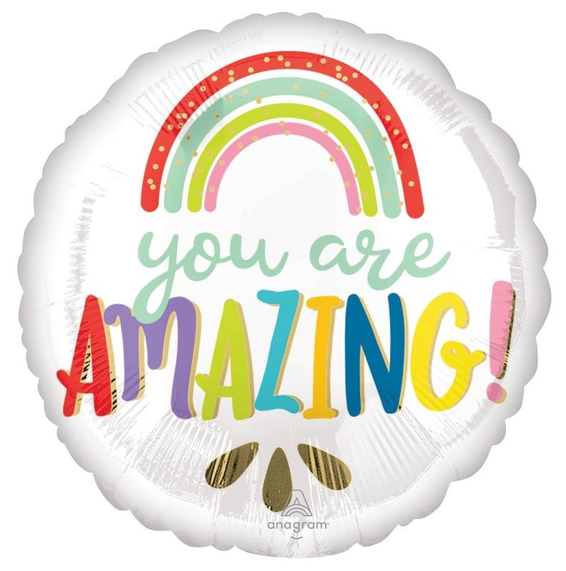 You Are Amazing Rainbow Mylar Balloon