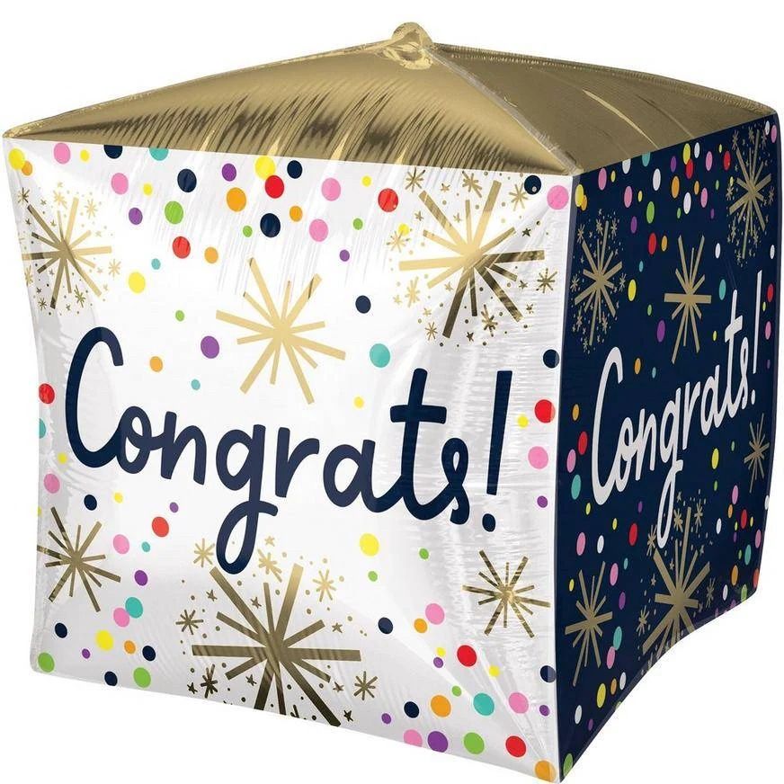Congrats Cube Mylar Balloon