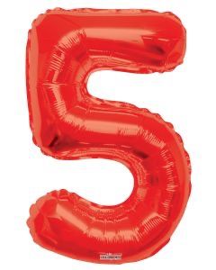 34 Inch Number 5 Red Foil Mylar Balloon
