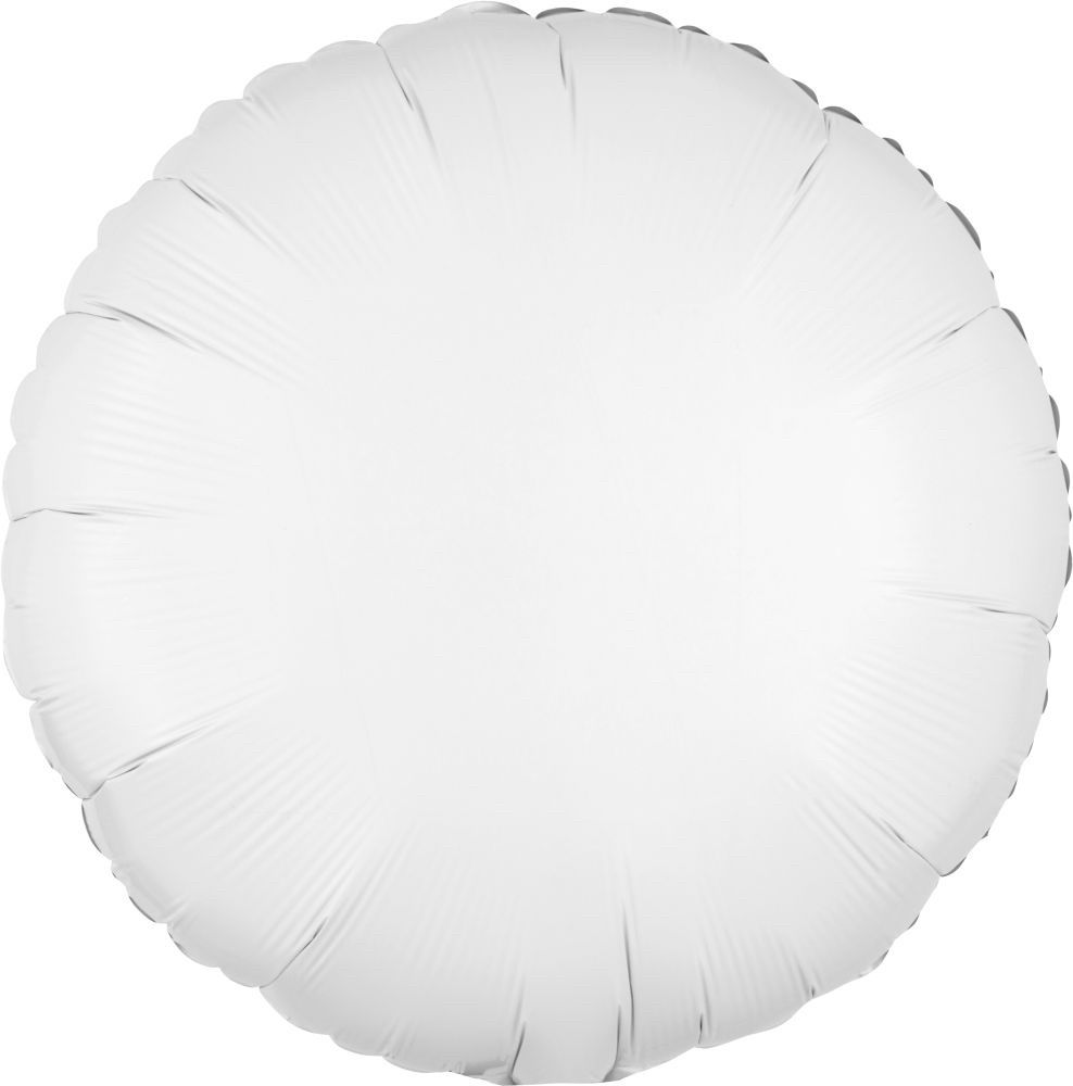 White Mylar Circle Balloon 12.5 in. 