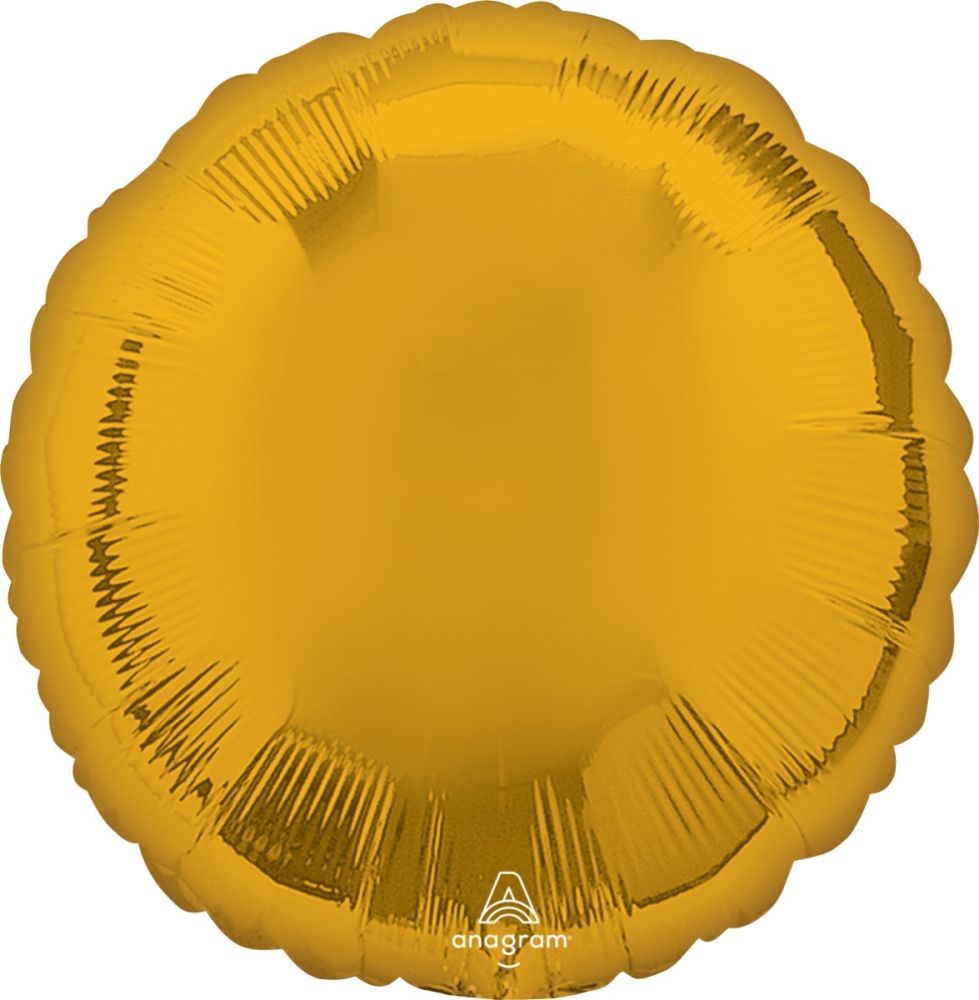 Gold Mylar Circle Balloon 12.5 in. 