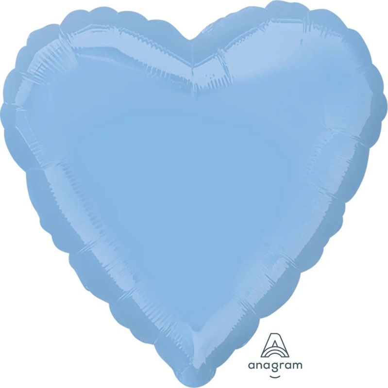 Light Blue Mylar Heart Balloon 12.5 in. 