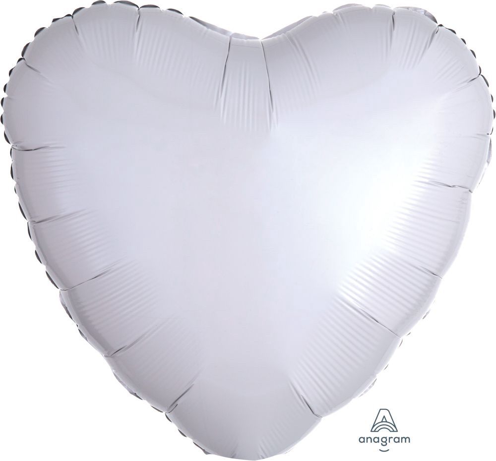 White Mylar Heart Balloon 12.5 in. 