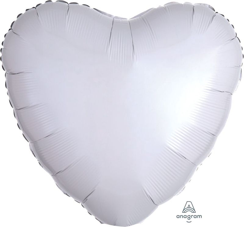 White Mylar Heart Balloon 12.5 in. 