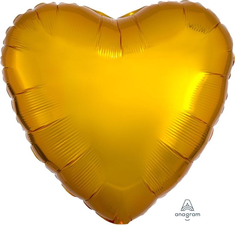 Gold Mylar Heart Balloon 12.5 in. 