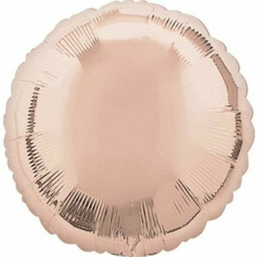 Rose Gold Mylar Circle Balloons 12.5 in. 
