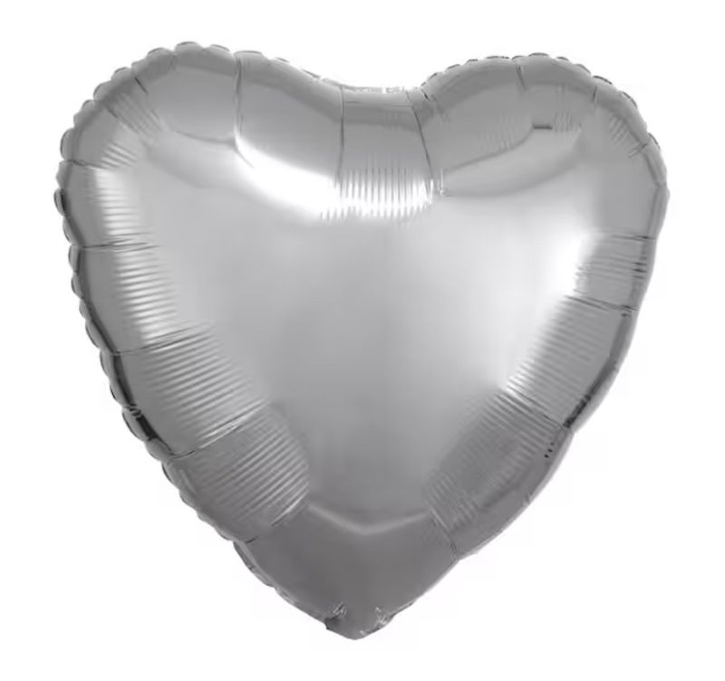 Silver Heart Balloon 12.5 in. 