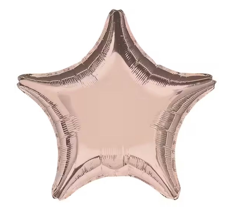 Rose Gold Mylar Star Balloon 16.5 in. 