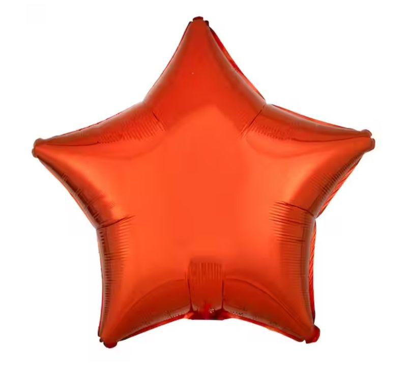Orange Mylar Star Balloon 16 in. 