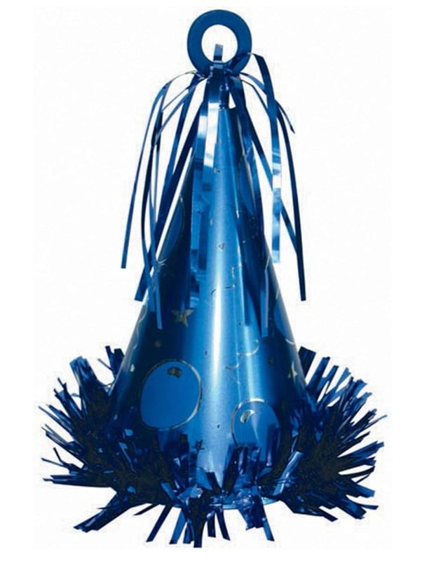 Foil Fringe Blue Party Hat Balloon Weight (6oz.