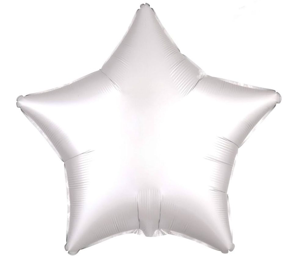 19&quot; Star Luxe White Satin Foil Balloon