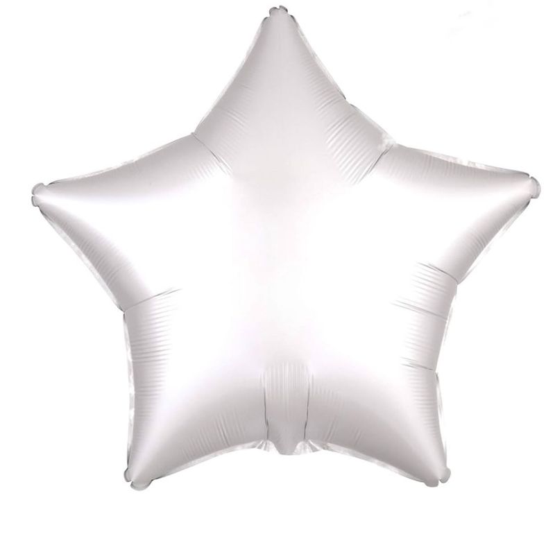 19&quot; Star Luxe White Satin Foil Balloon