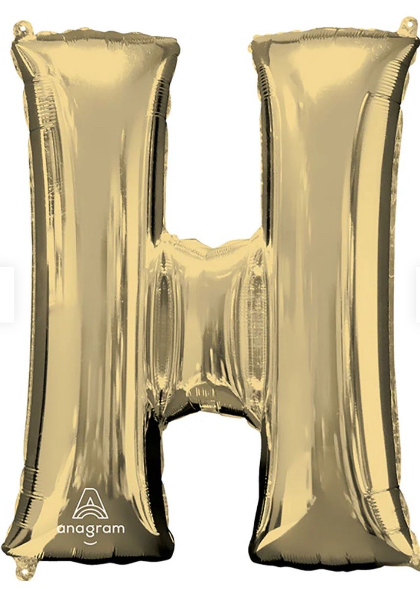White Gold Letter H 34″ Balloon