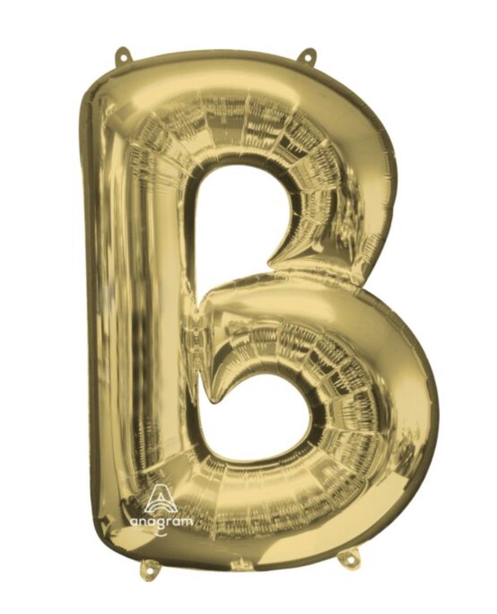 34&quot; Letter B White Gold
