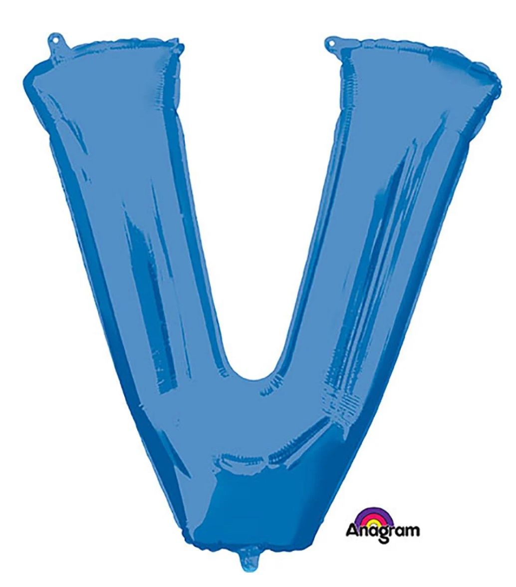 34 inch LETTER V - ANAGRAM - BLUE