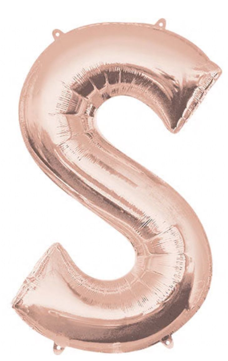 34 inch LETTER S - ANAGRAM - ROSE GOLD