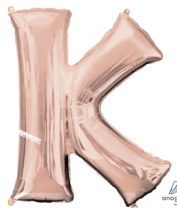 33&quot; Anagram Letter K Rose Gold