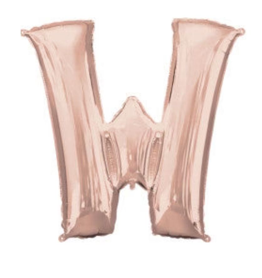 34 inch LETTER W - ANAGRAM - ROSE GOLD