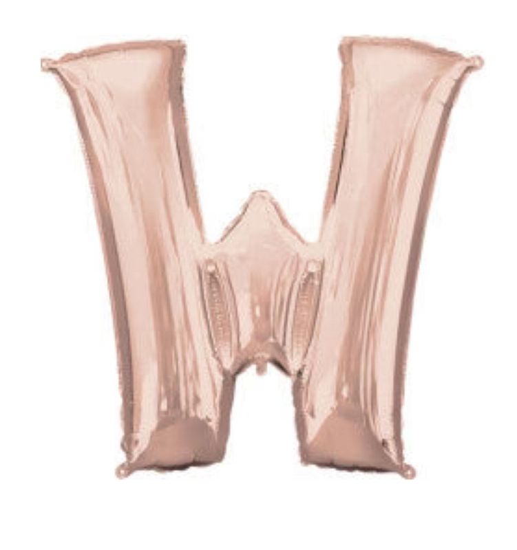 34 inch LETTER W - ANAGRAM - ROSE GOLD